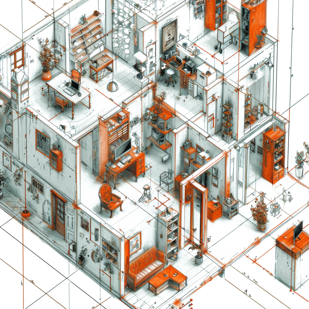 Interior Design Process Infographic Drawings