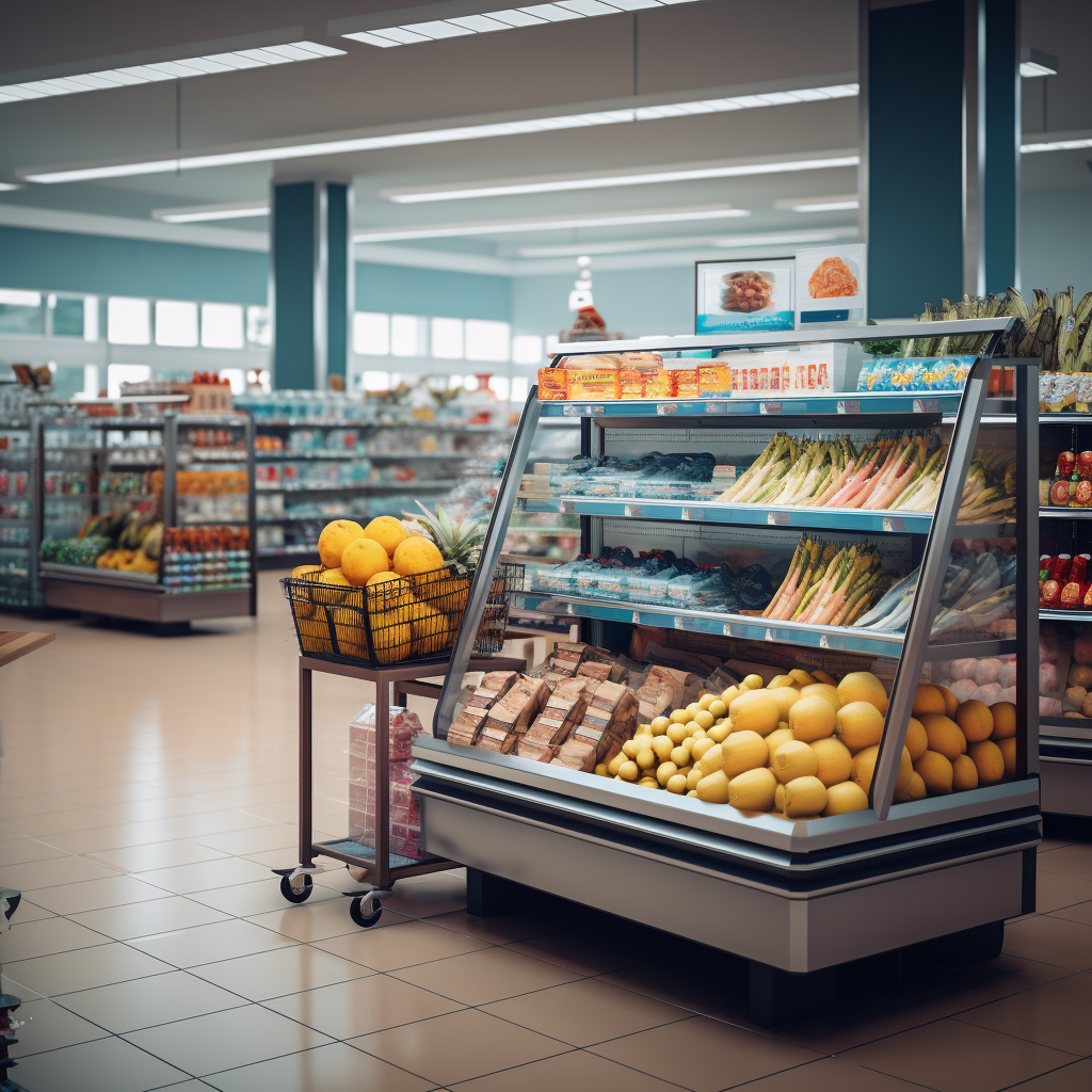 Vibrant interior of a supermarket