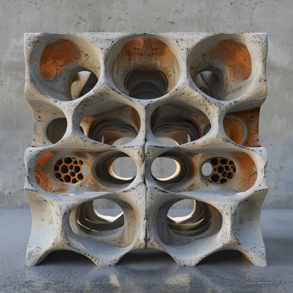 Natural-colored interlocking concrete block