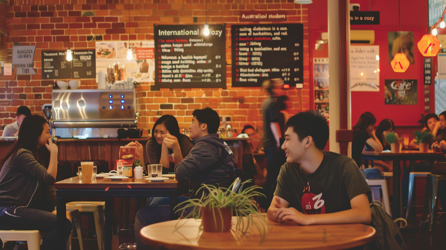 Students Using Debit Cards in Cafe