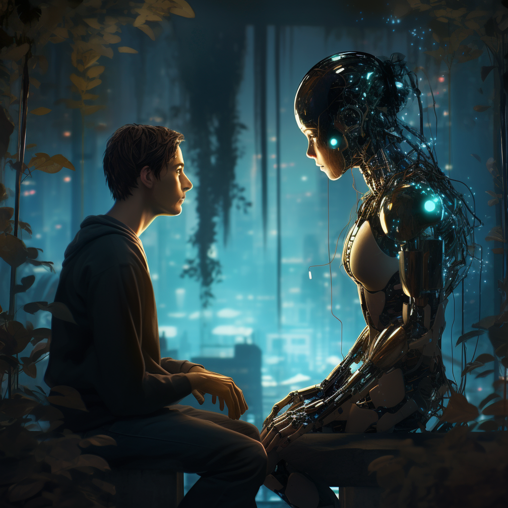 Two AI chatbots in love