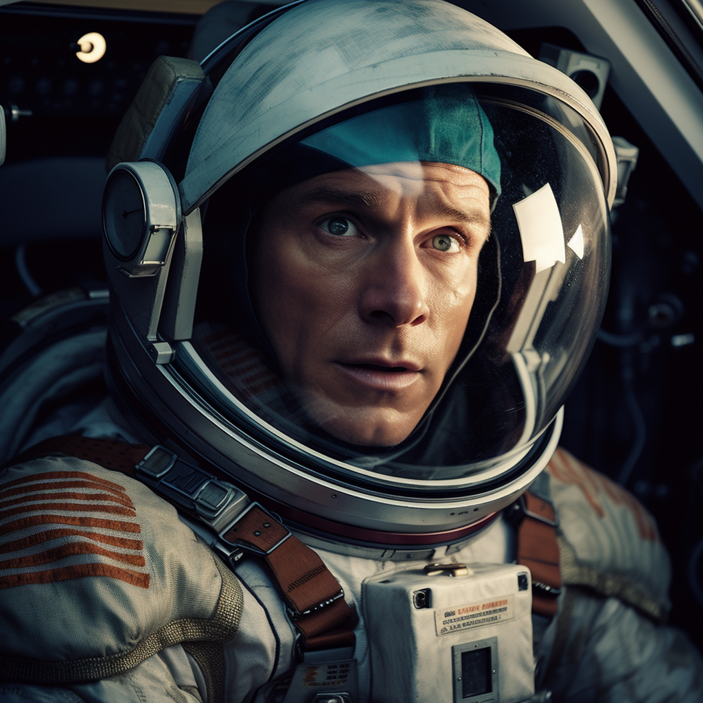 Cooper exploring space in Interstellar Movie