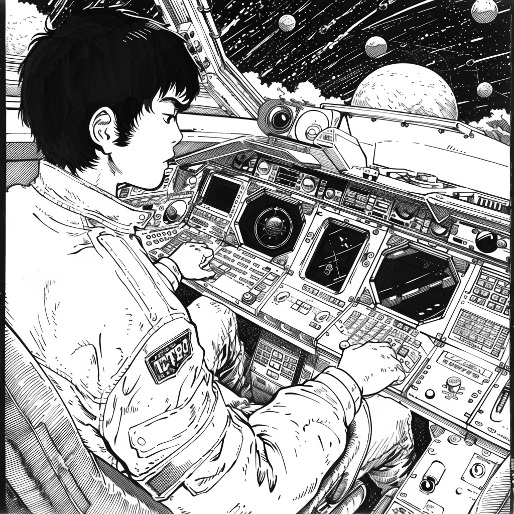 Manga Cooper launching spacecraft