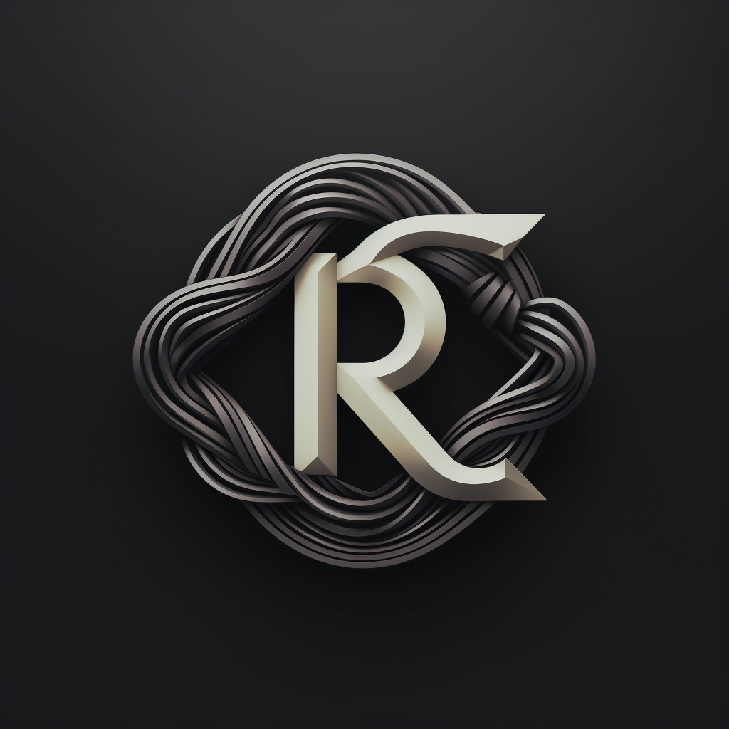 Modern intertwined REC monogram logo