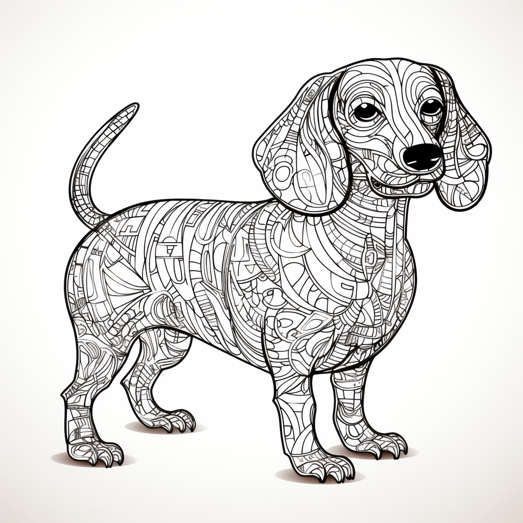 detailed dachshund coloring page