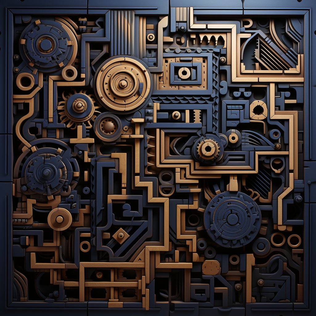 Detailed blueprint maze pattern design