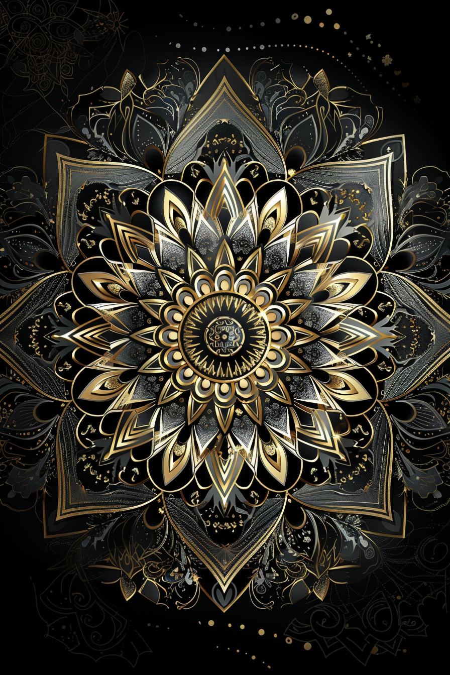 ornate metallic detailed mandala design