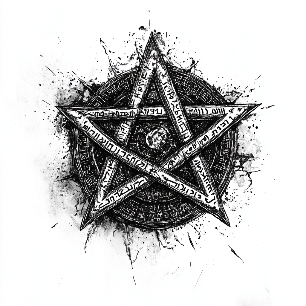 Ancient Powerful Pentagram Hebrew Inscription