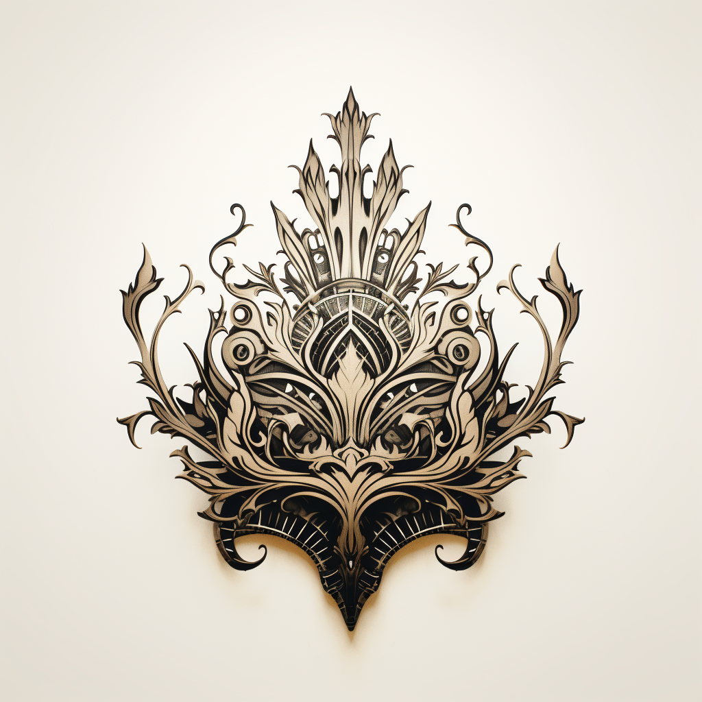 Intricate Crown Logo on Black and White Background