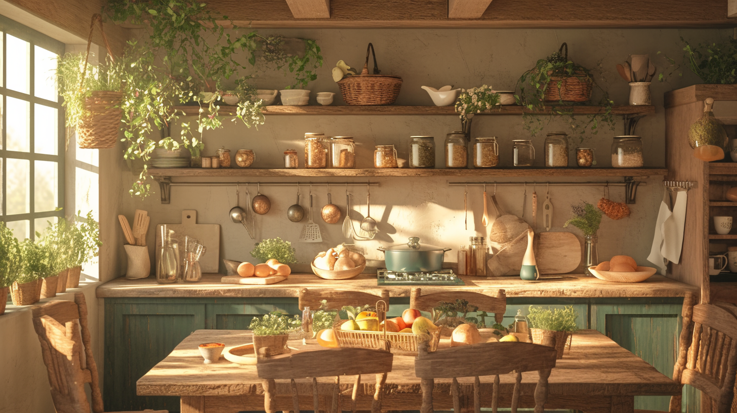 Cozy Rustic Kitchen Farmhouse Table