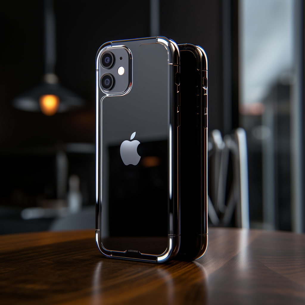 Black iPhone 14 with Transparent Case