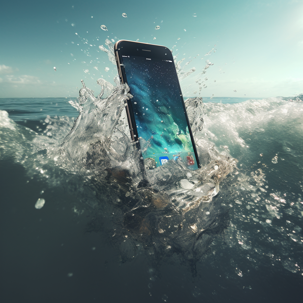 iPhone falling into the ocean