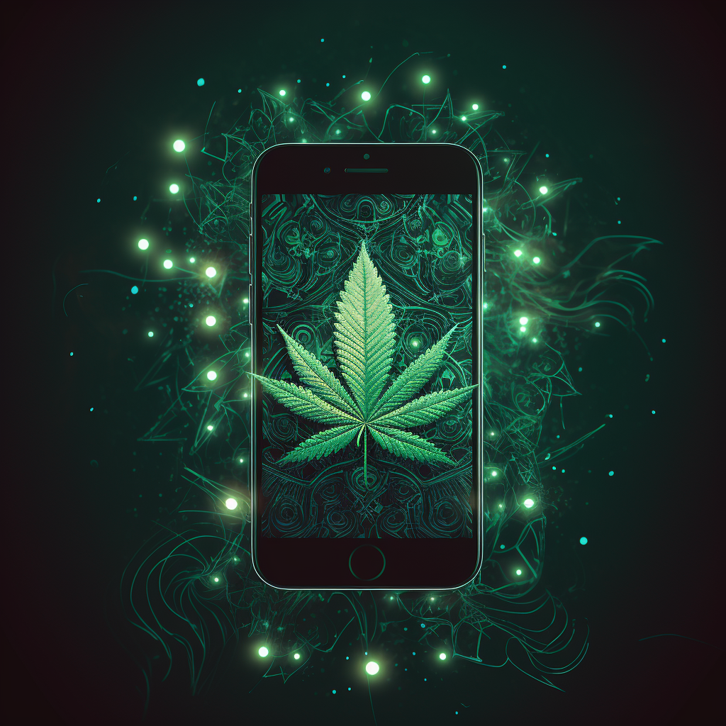 Cannabis Leaf iPhone Icon with Green Bubbles