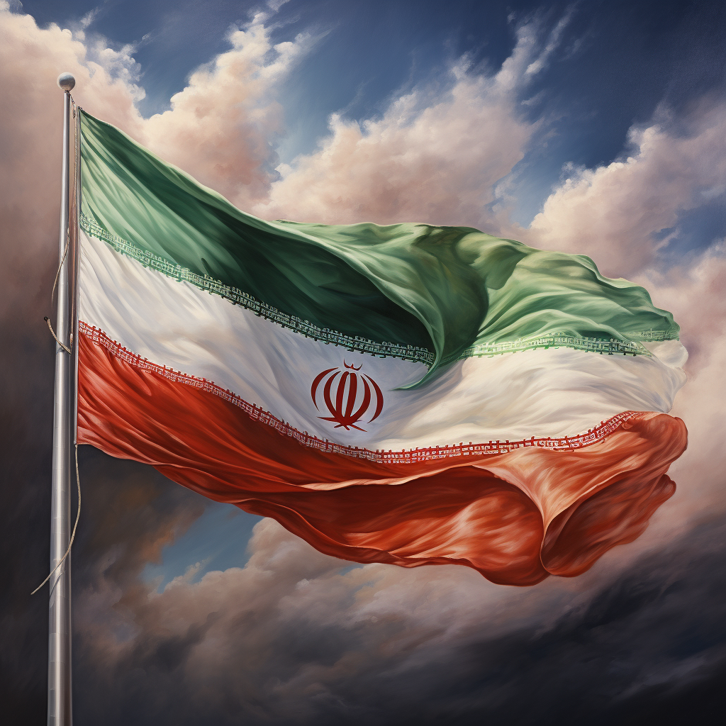 Iran flag waving proudly