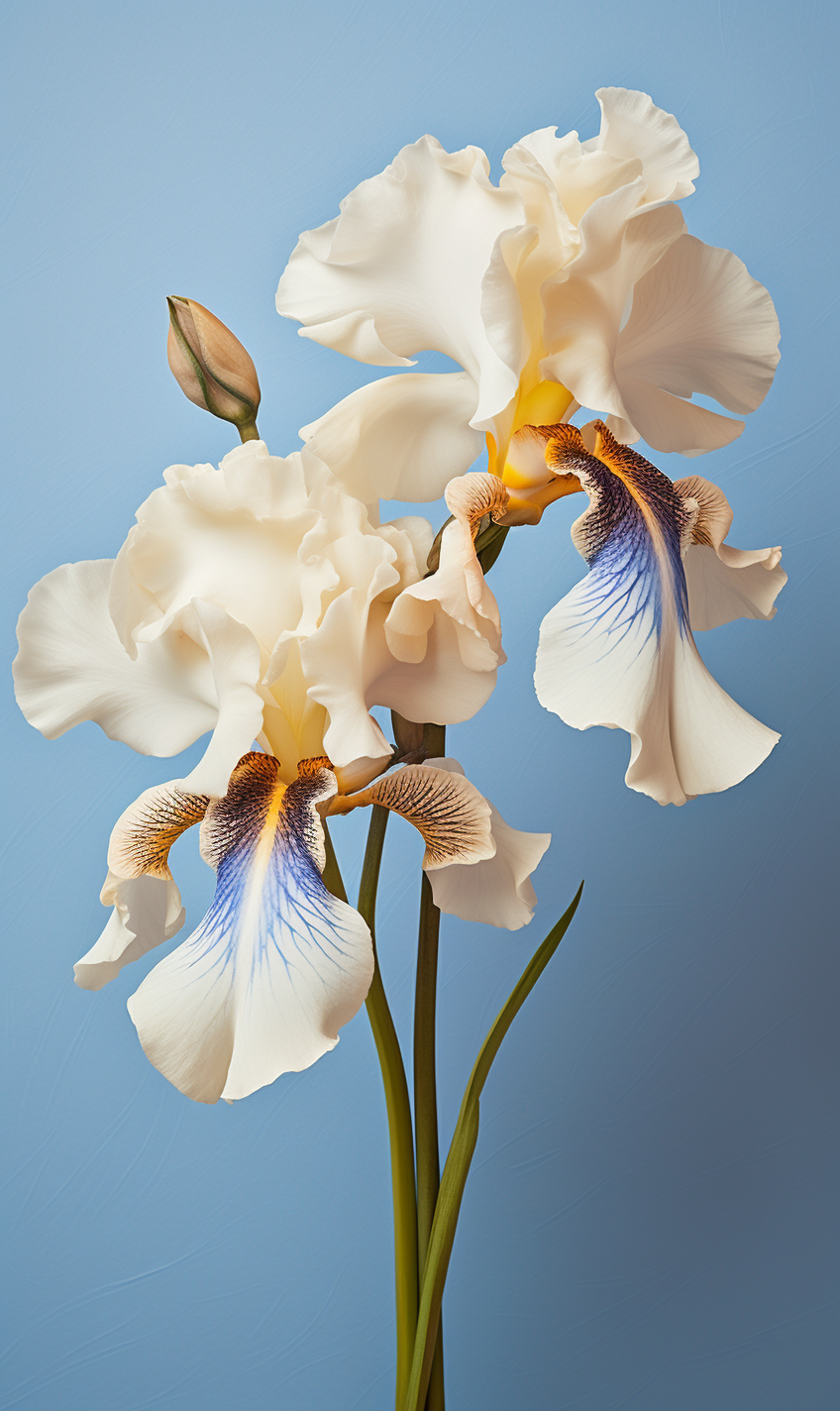 Beautiful Iris Flowers and Forget-Me-Nots Magazine Cover