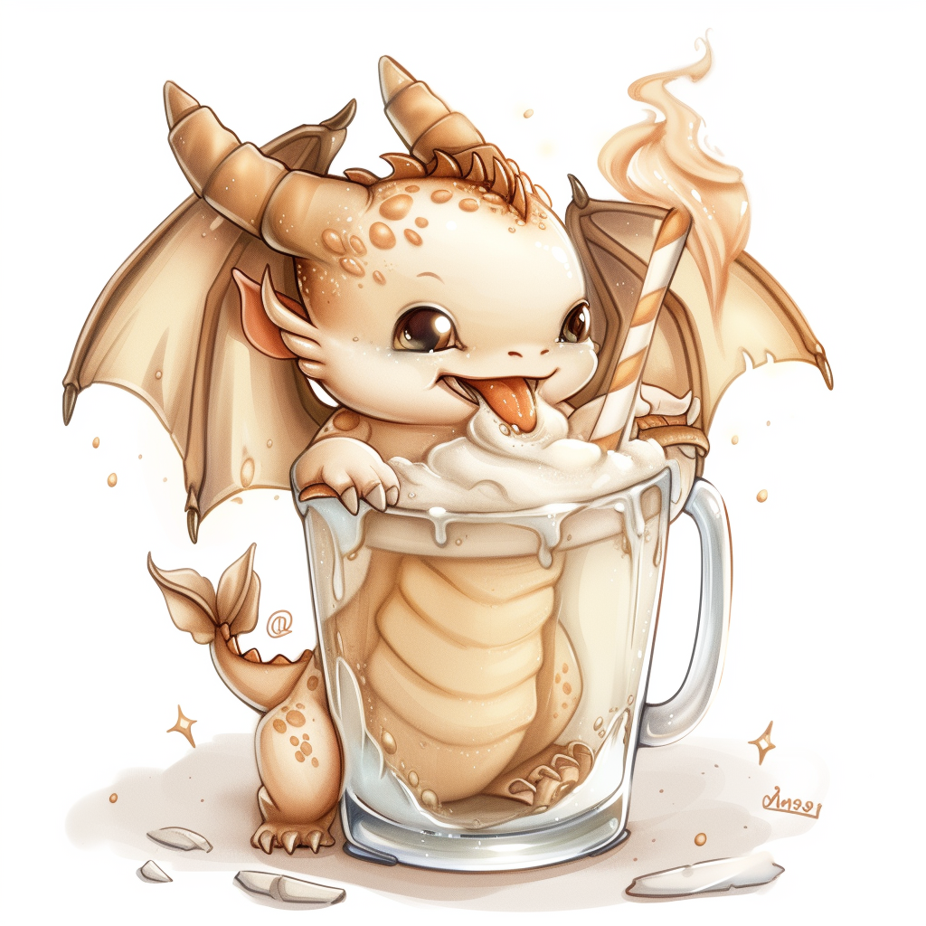 Irish Cream Dragon Lovecore Cute Cartoonish