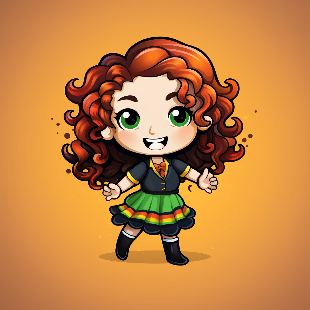 Smiling Irish Dancer Chibi Logo