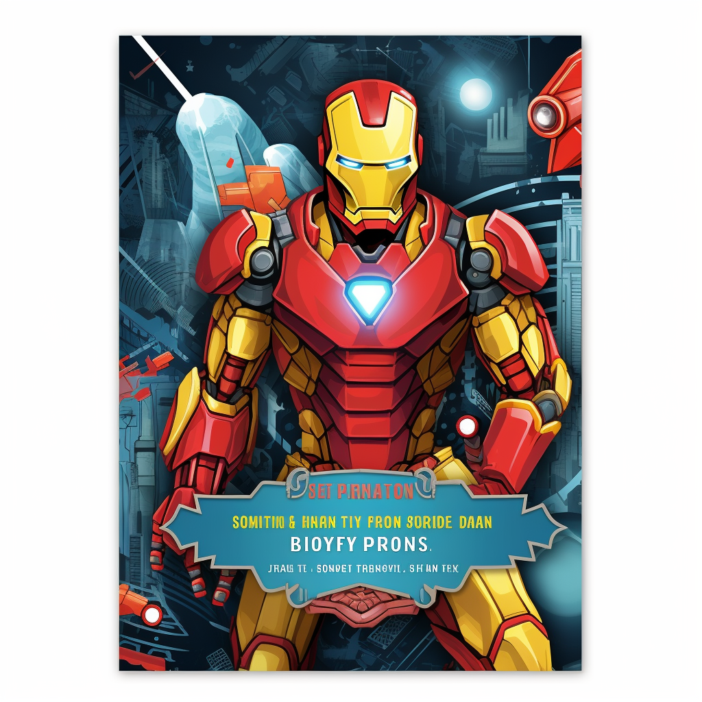 Vibrant Iron Man Birthday Invitation