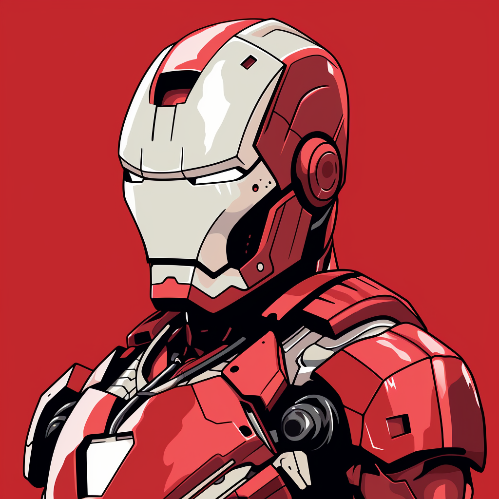 Ironman minimal line art illustration