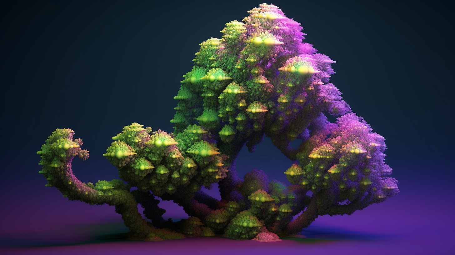 Vibrant fractal space topiary design