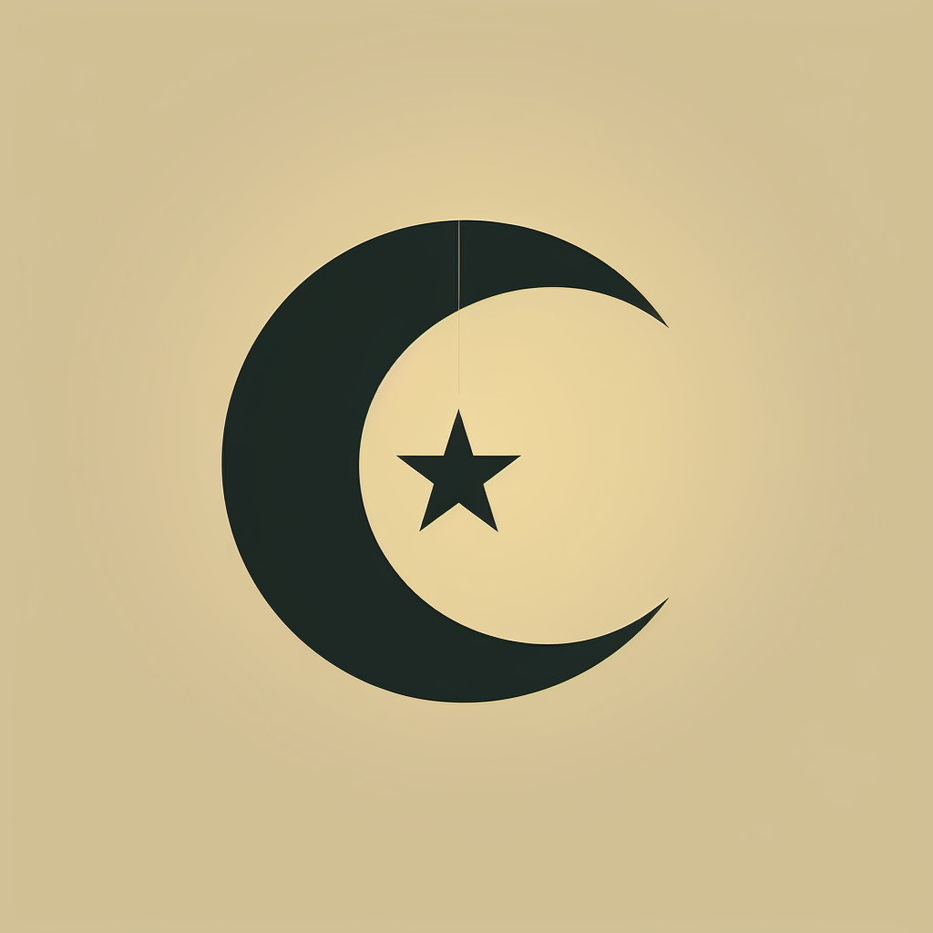 Islamic Crescent and Jewish Star of David symbol