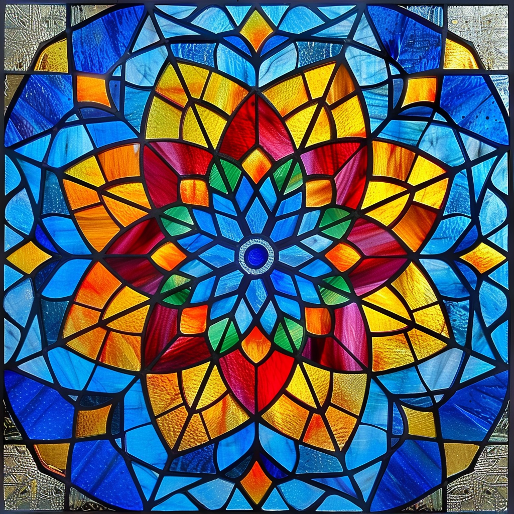 Intricate Islamic Stained Glass Design