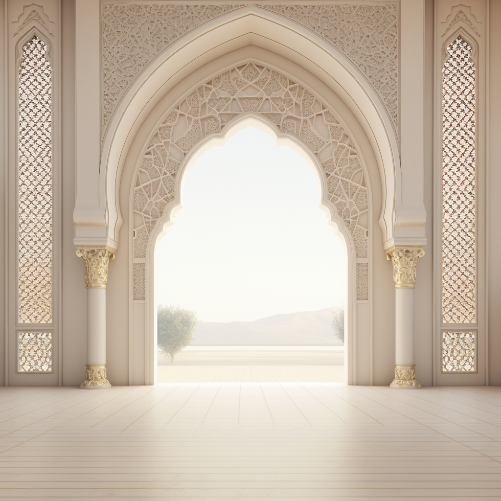 Serene Islamic archway with no people