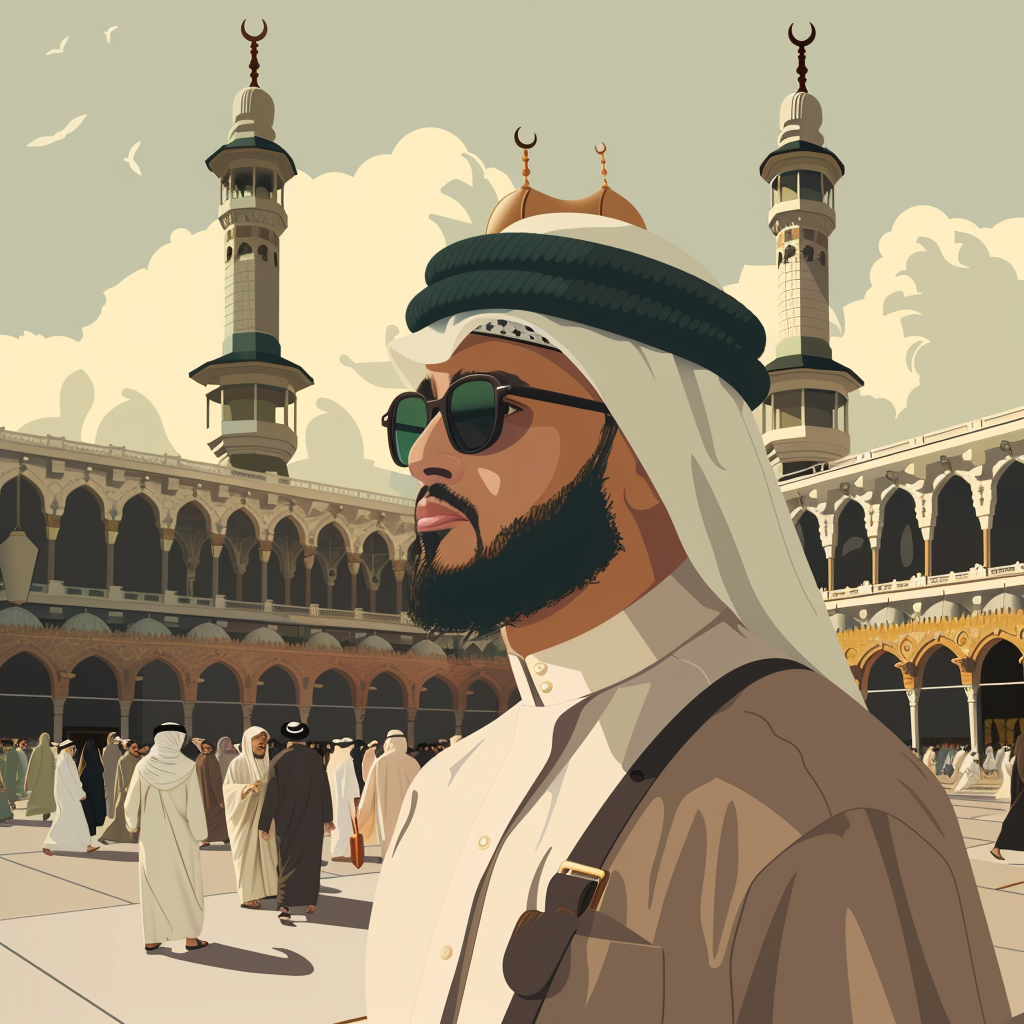 Islamic Cartoon Makkah Medina Kaabah Icon