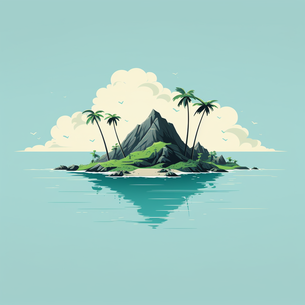 island in minimalist style