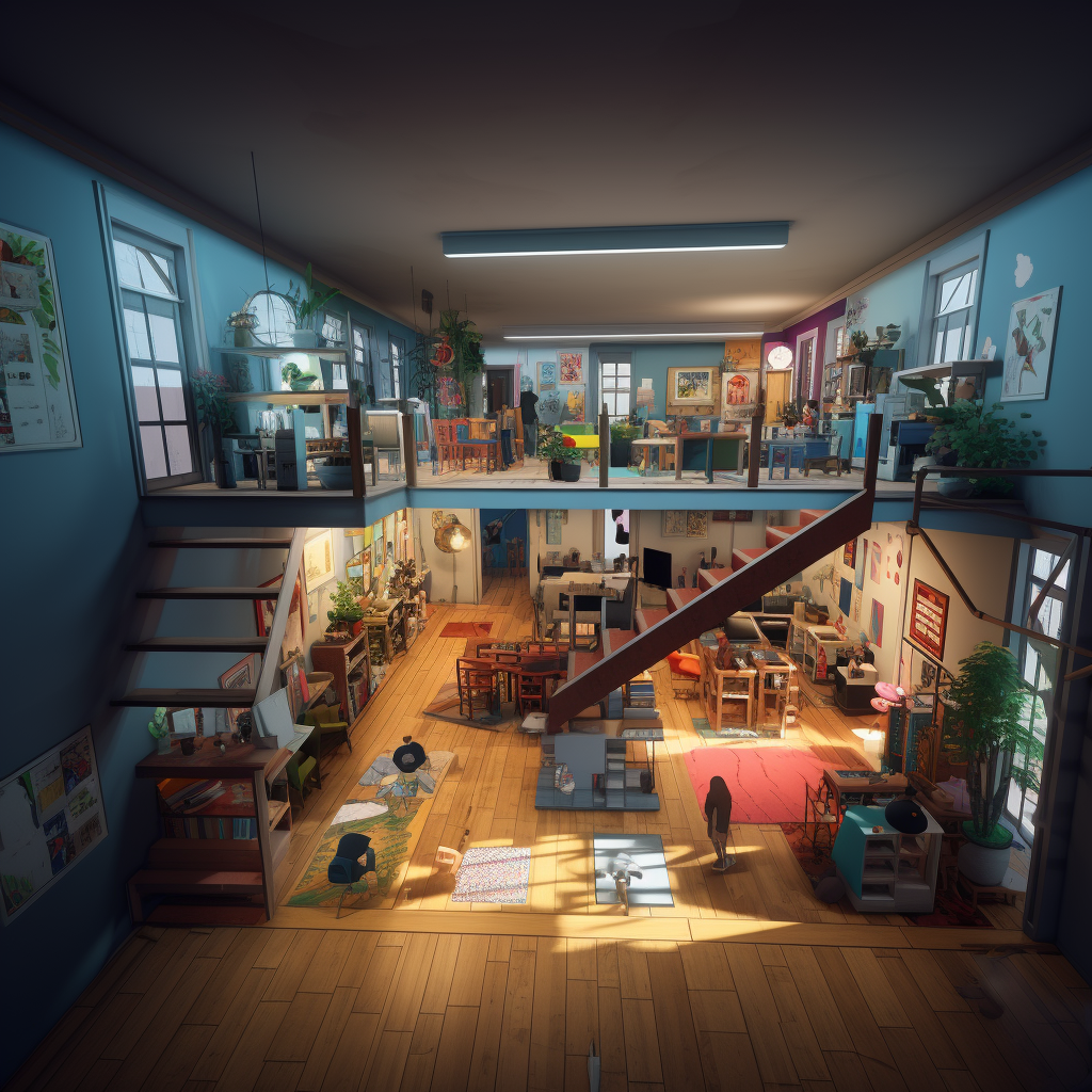 Kids exploring rooms in the metaverse