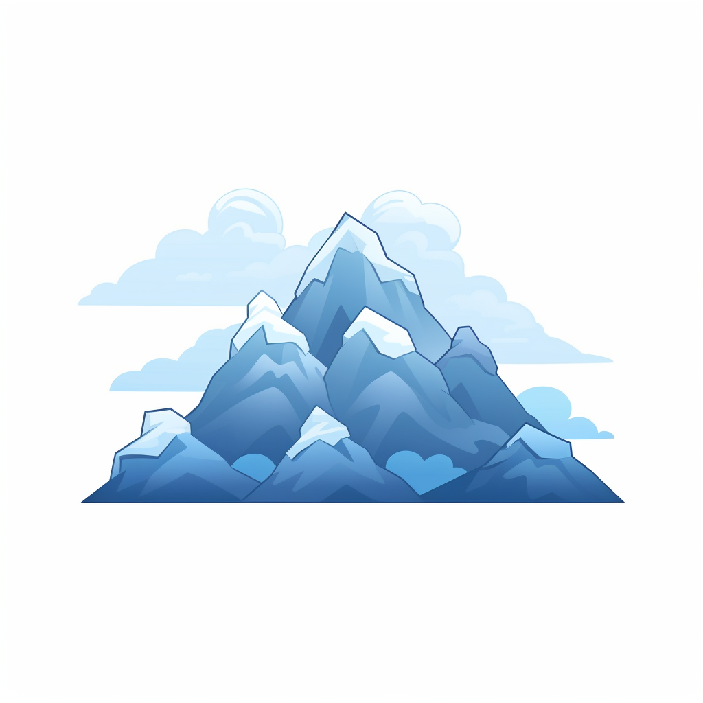 Cute blue grey mountains illustration