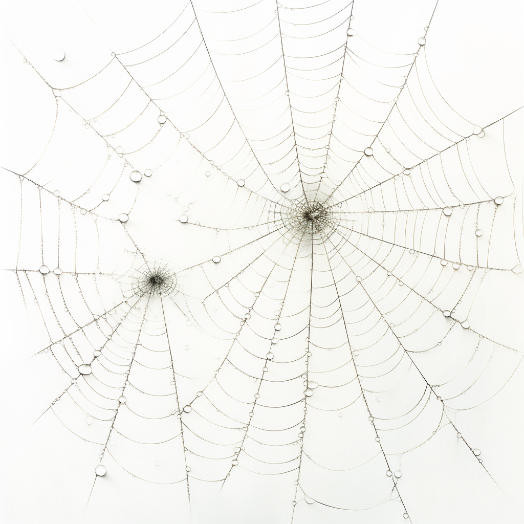 Isolated spider webs on white background