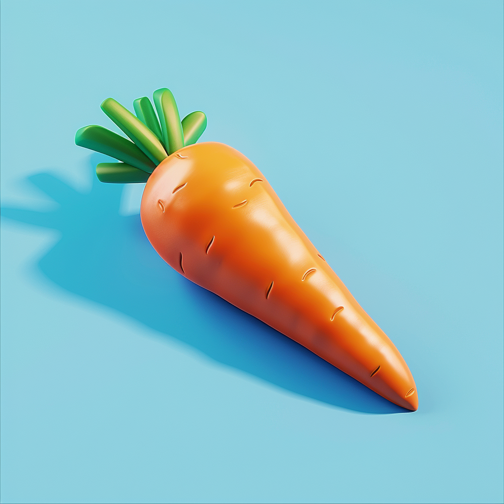 Isometric Carrot in Clay Style