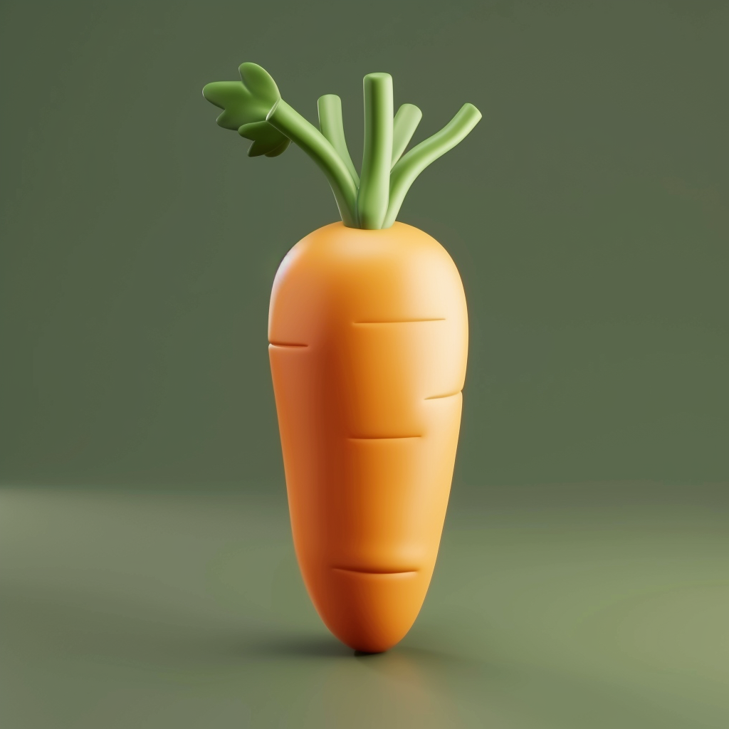 Isometric Carrot Clay Style Icon