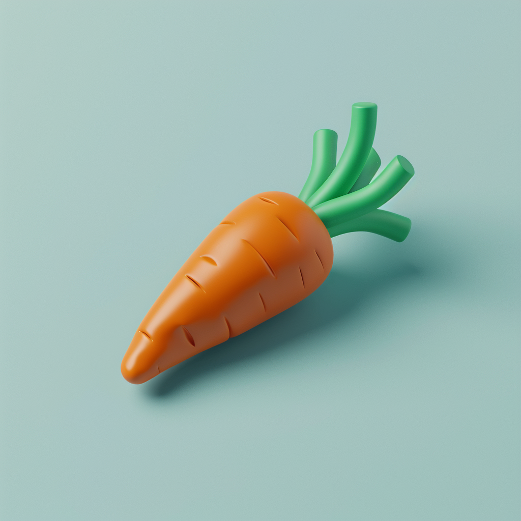 Isometric Clay Carrot 3D Icon