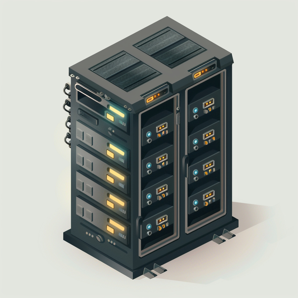 Isometric datacenter rack illustration