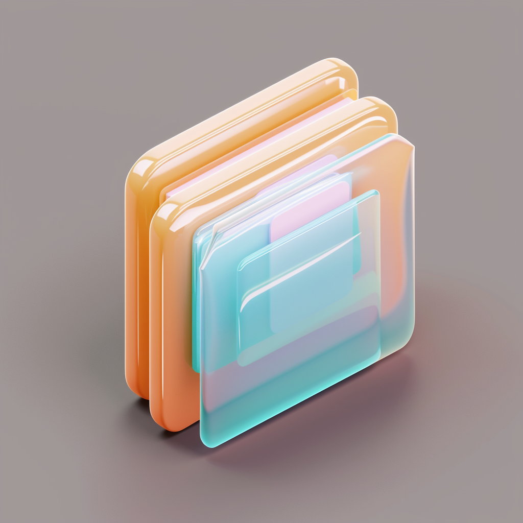 Isometric folder icon glass