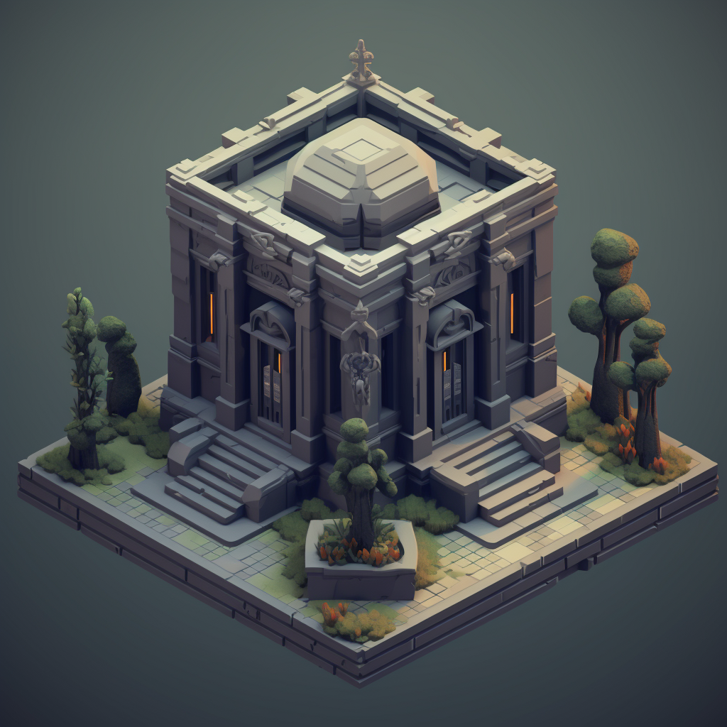 Isometric Mausoleum Gloomy