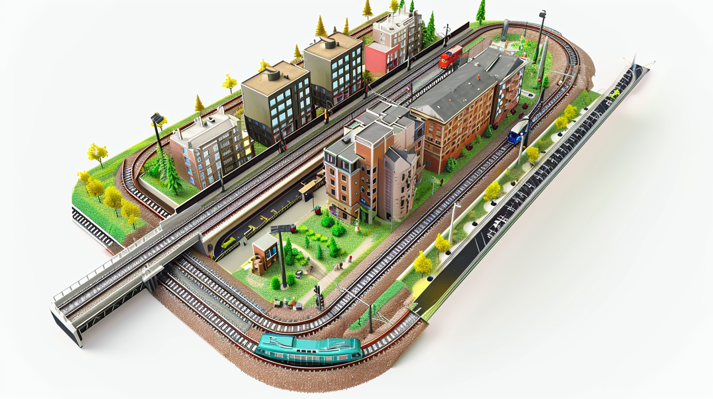 Isometric model train layout