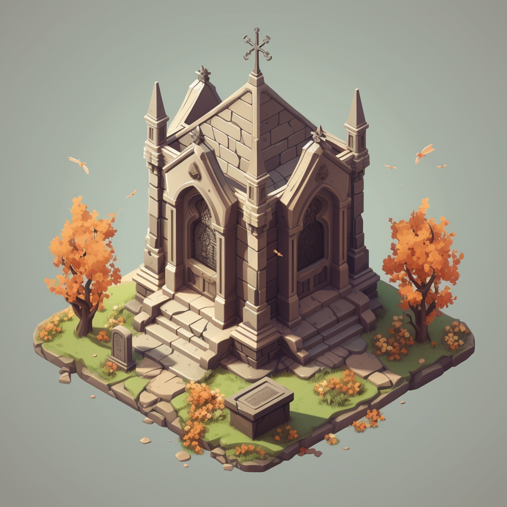 Isometric Old Mausoleum Image