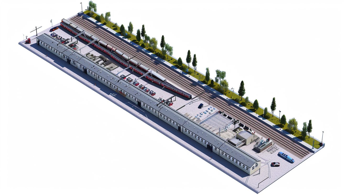 Isometric Model Train Layout Render