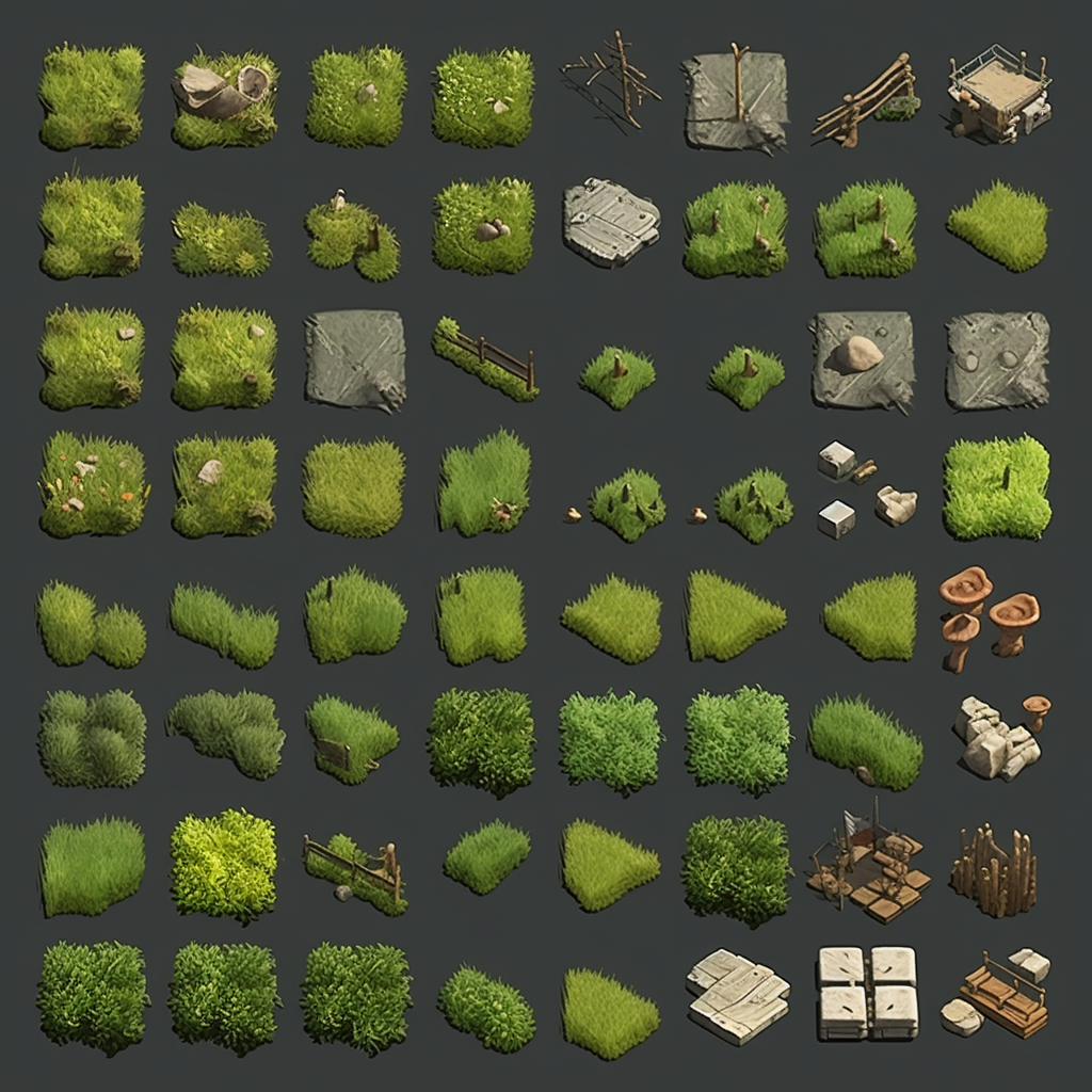 Isometric Grass Tilemap Game Sprites