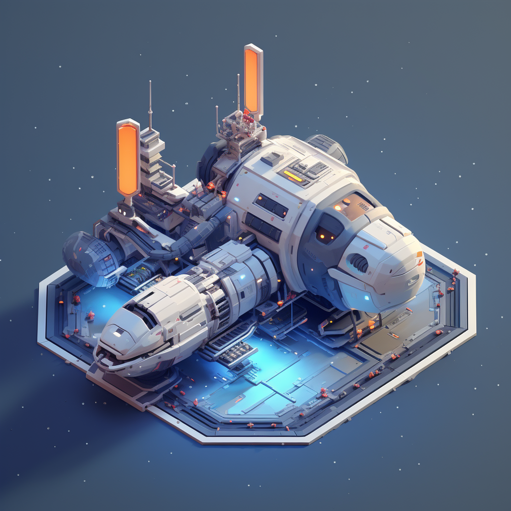 Isometrical Spaceship Illustration