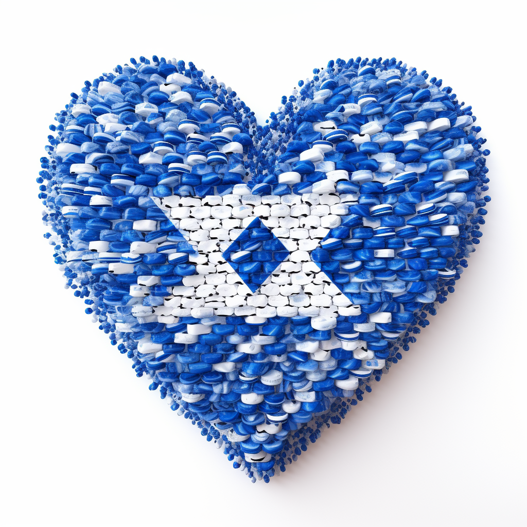 Israel Flag with Hearts Symbol