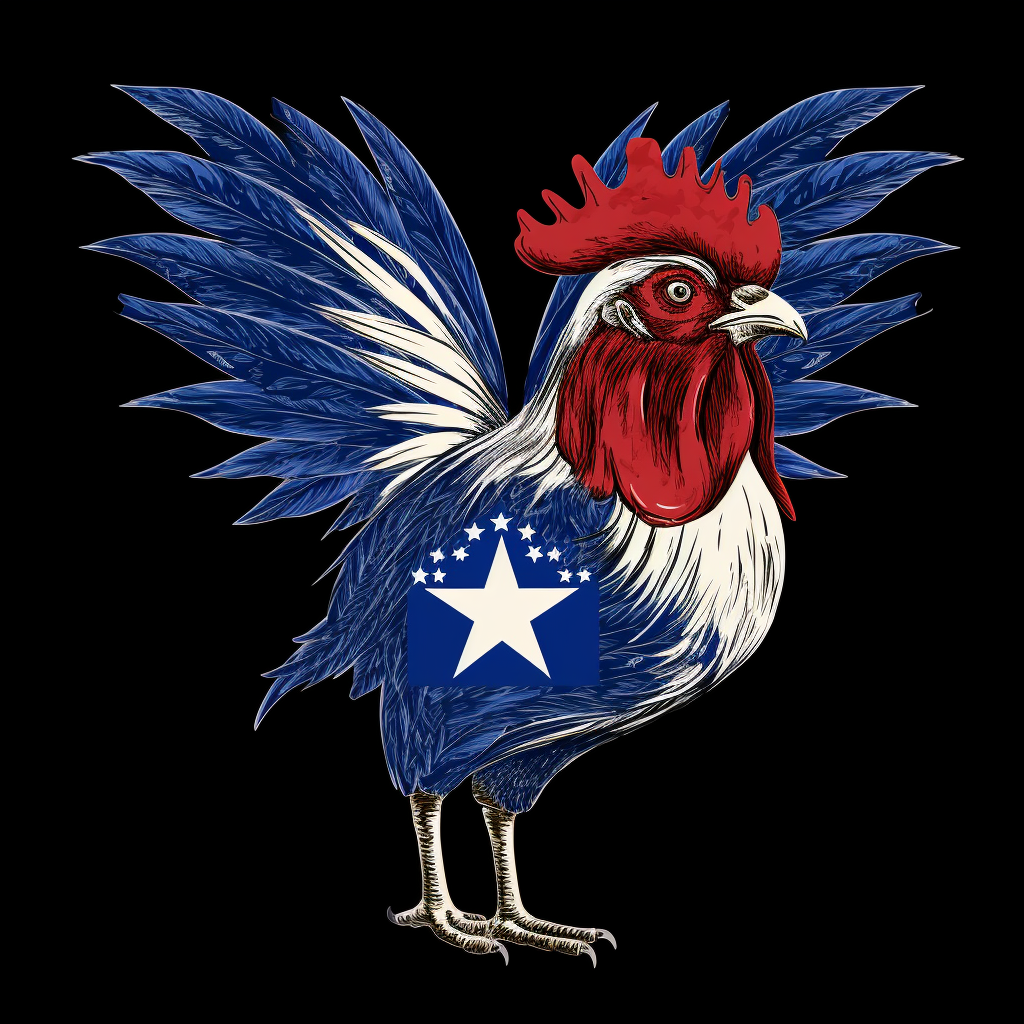 Rooster with Israel Flag