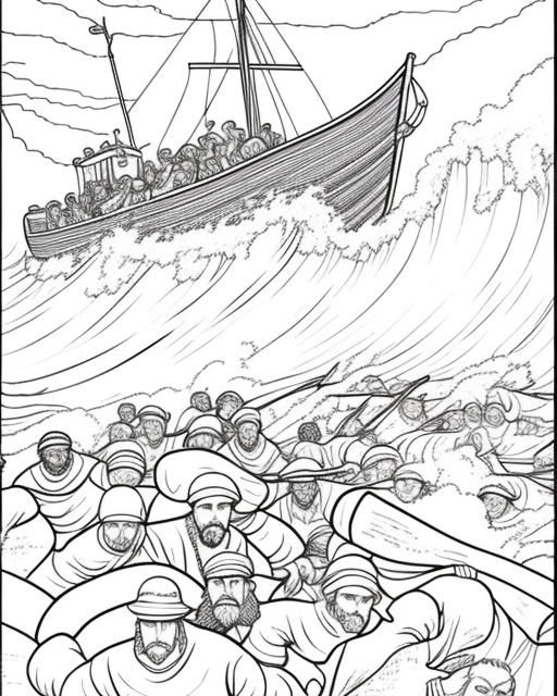 Red Sea Israelites Coloring Page