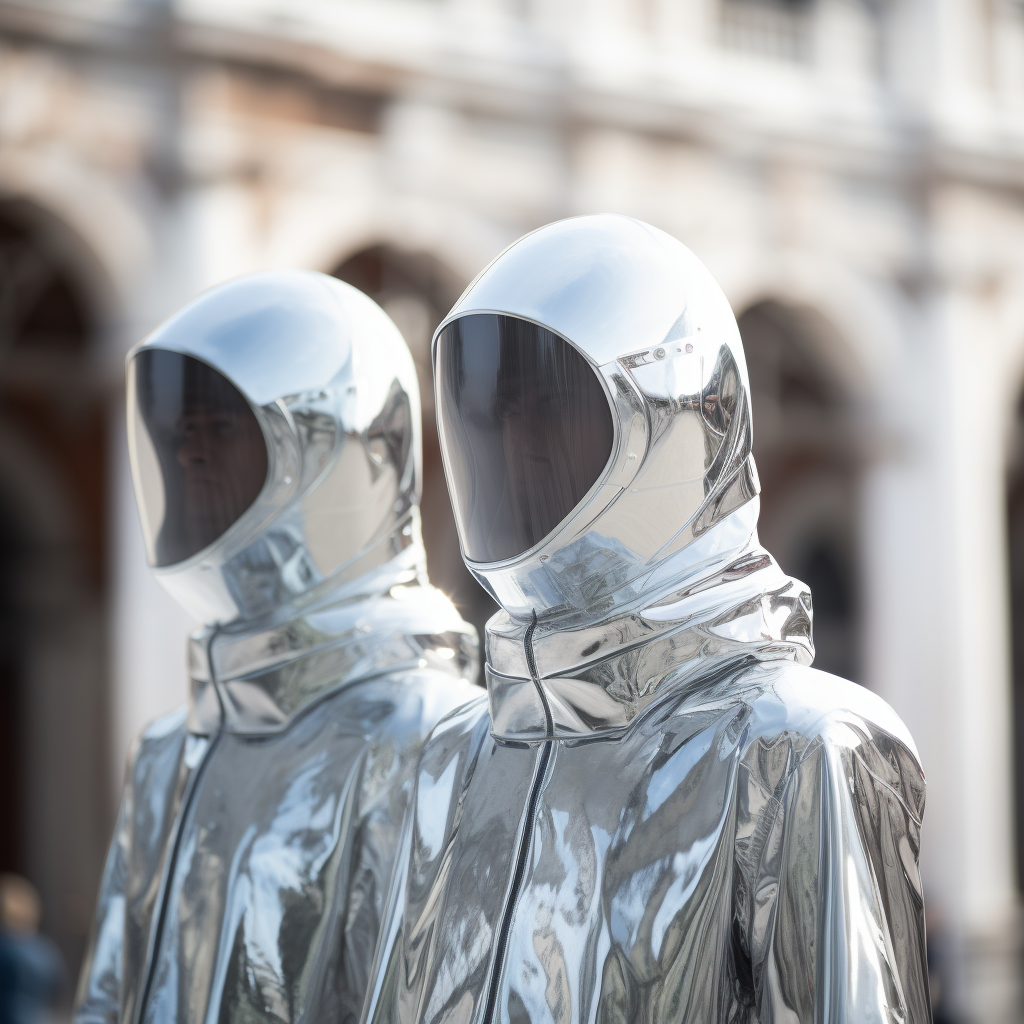 Issey Miyake new spacesuits parade in Venice