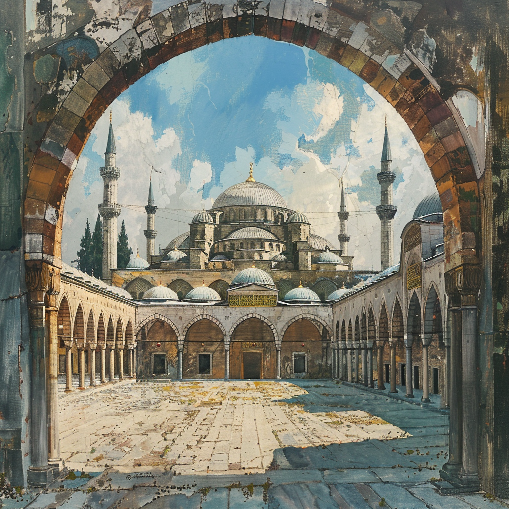 Istanbul Mosque Construction Scene