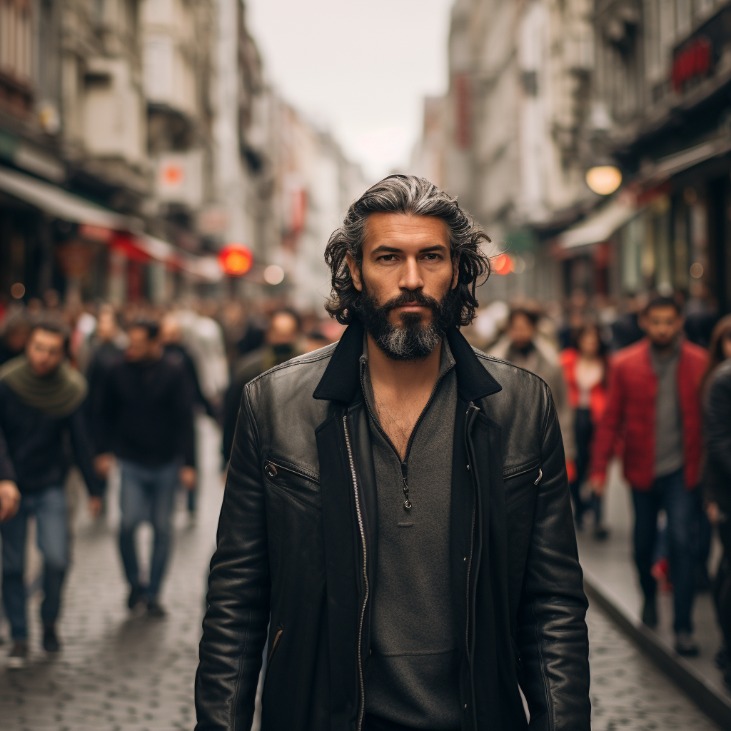 Young man with Harley Davidson in Istanbul