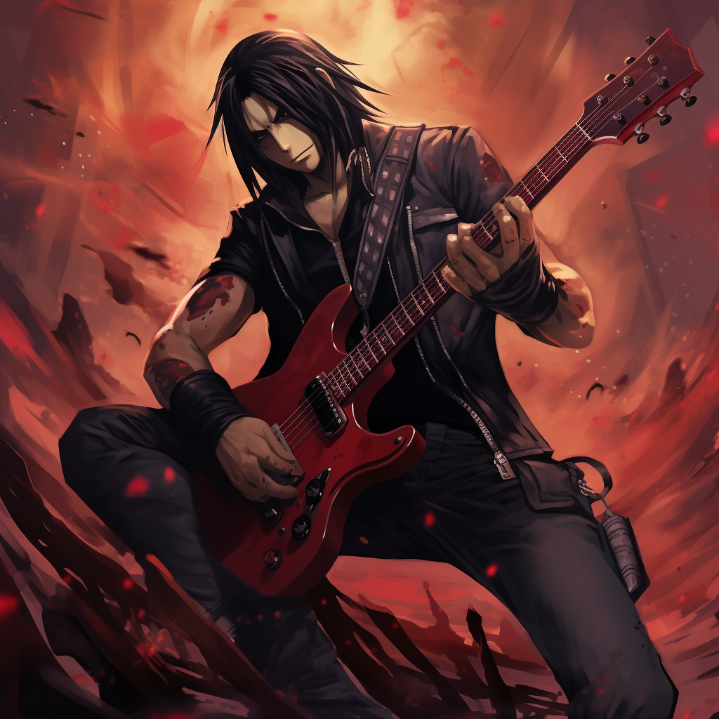 Itachi Uchiha in punk rockstar costume